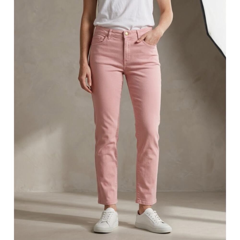 Blugirl Blumarine Jeans Womens 8 Pink Denim Mid-rise Slim Straight Leg NWT